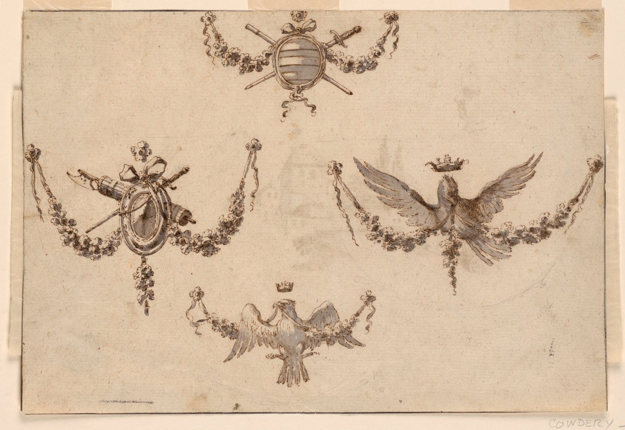 Design for Four Festoons by Giuseppe Bernardino Bison