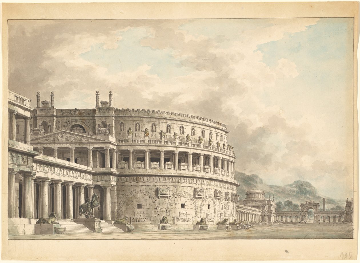 Architectural Fantasy of a Magnificent Ancient Mausoleum by Giuseppe Borsato