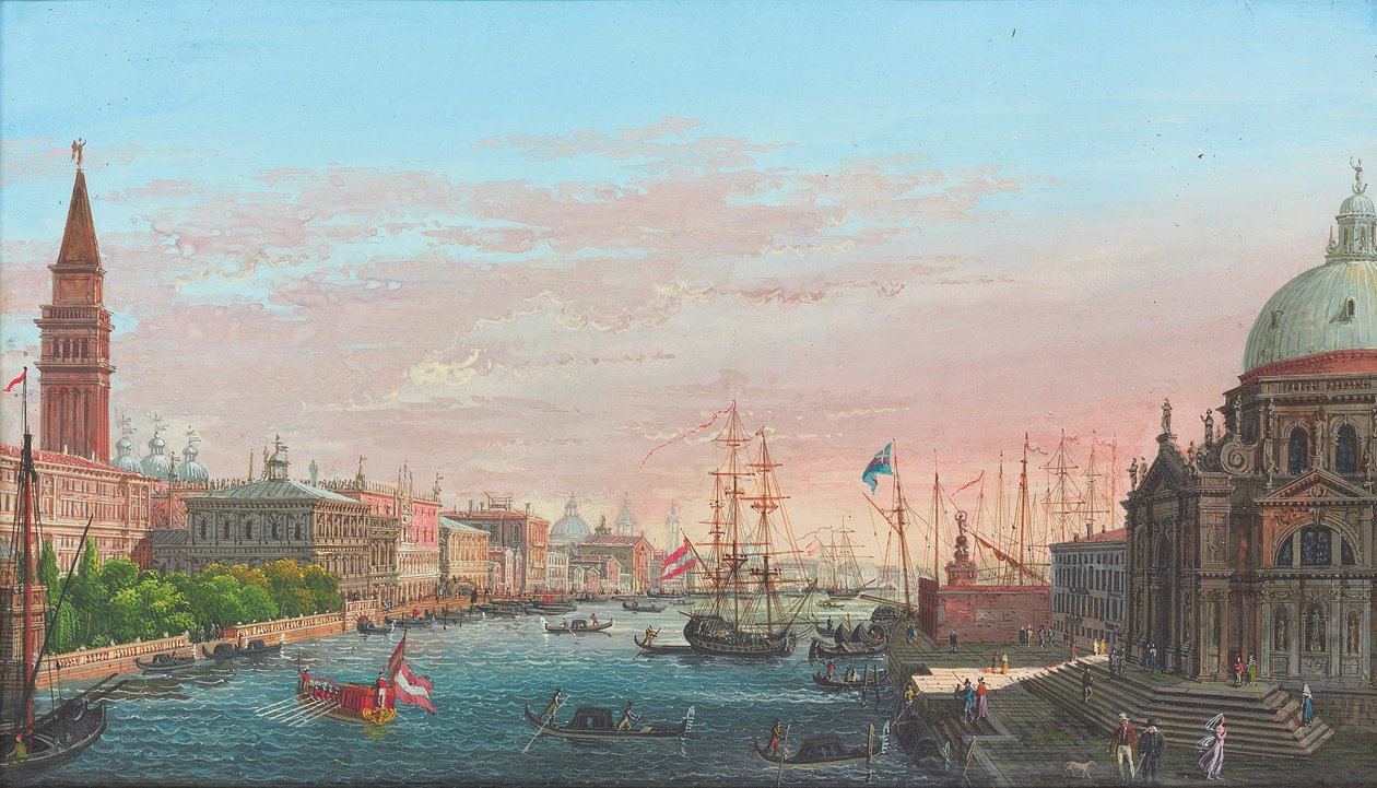 View of the Grand Canal, Venice, with the Palazzo Ducale and the Salute by Giuseppe Borsato