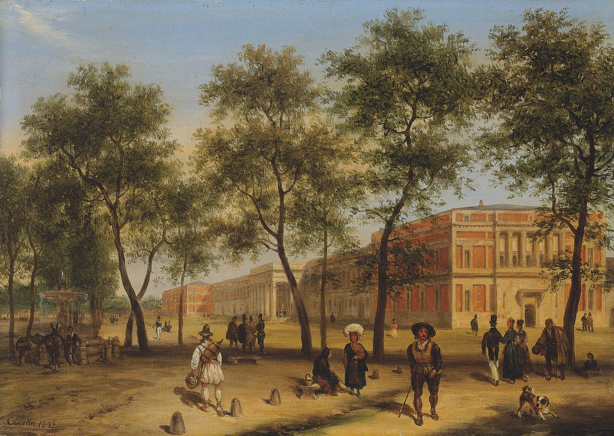 Presumed view of the Paseo del Prado with the Prado Museum, Madrid by Giuseppe Canella
