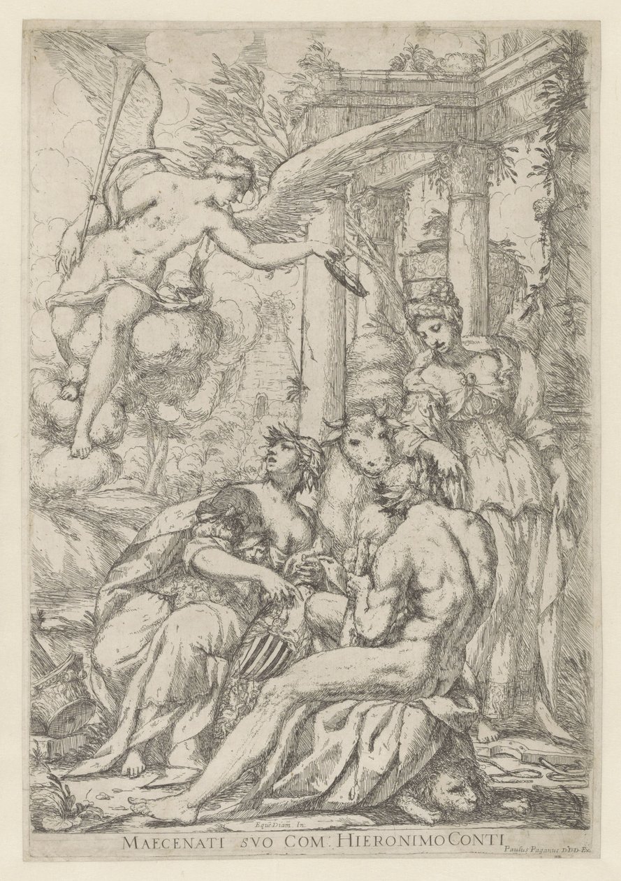 Allegory with Fame, Hercules, and Europe by Giuseppe Diamantini