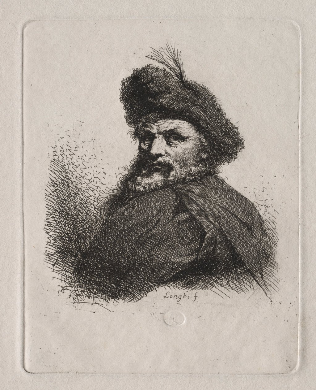 Bust of a Man with a Fur Cap by Giuseppe Longhi