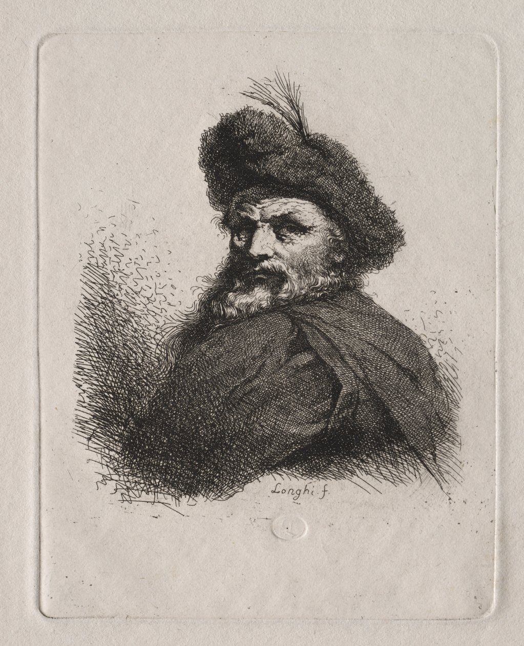 Bust of a Man with a Fur Cap by Giuseppe Longhi