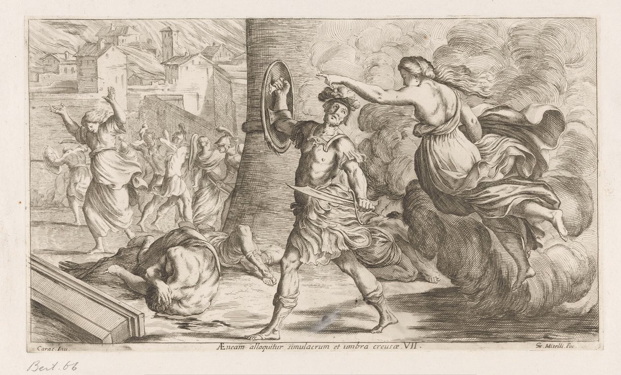 Spirit of Creusa Appears to Aeneas by Giuseppe Maria Mitelli