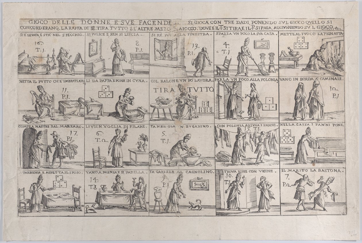 Game of Wives, and Their Chores by Giuseppe Maria Mitelli