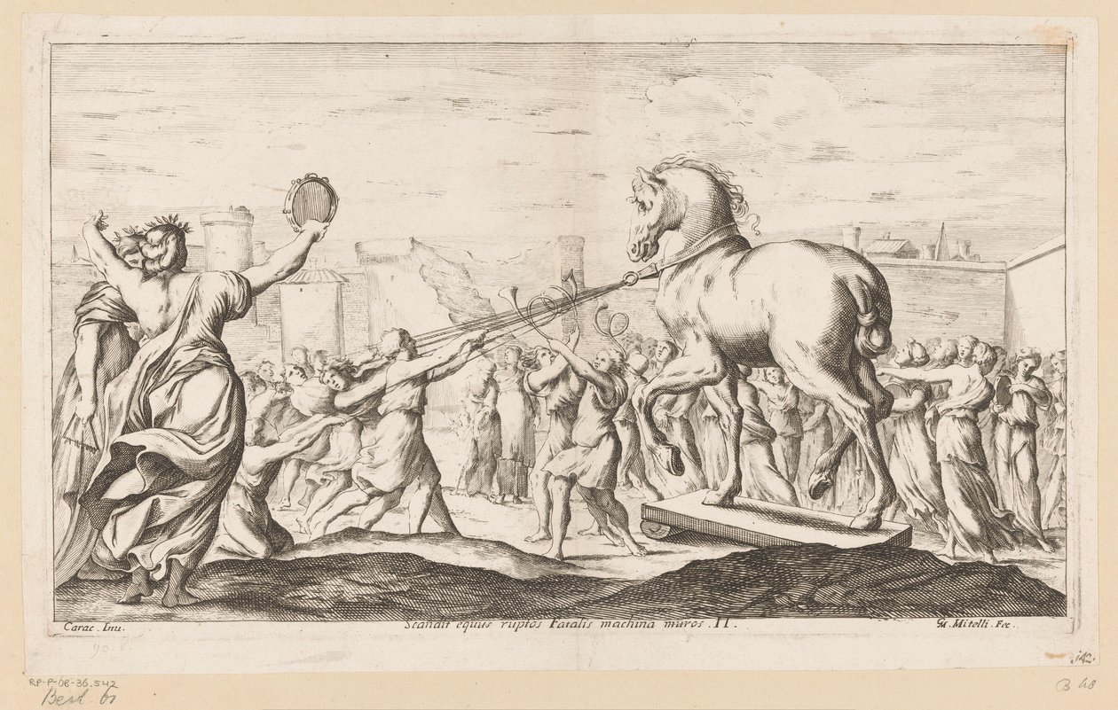 Trojan Horse is Brought In (series title) by Giuseppe Maria Mitelli