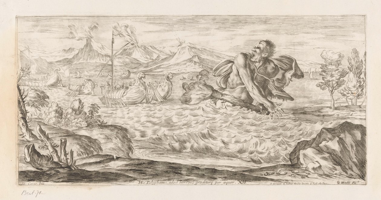 Polyphemus Chasing the Fleet of Aeneas by Giuseppe Maria Mitelli