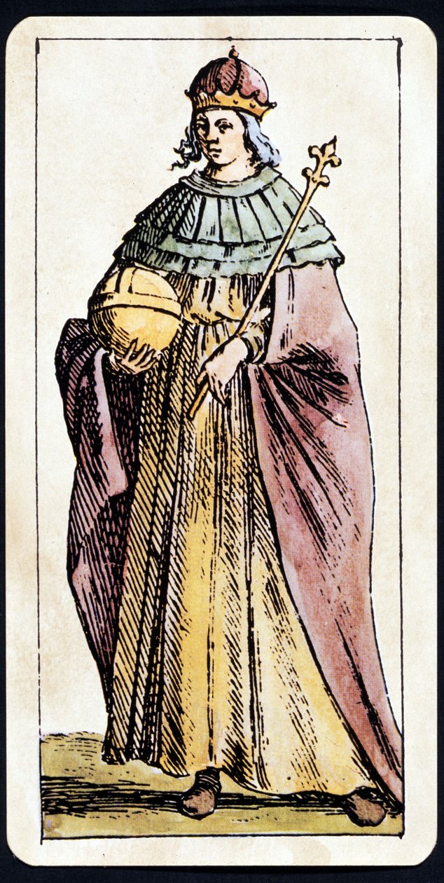 The Papesse Jeanne depicted on a game of Tarot manuscript by C.M. Mitelli by Giuseppe Maria Mitelli