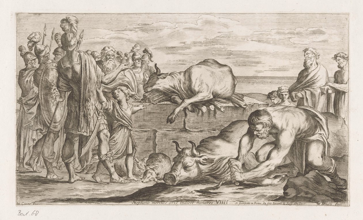 Trojans Sacrificing Animals to Neptune (The Wanderings of Aeneas) by Giuseppe Maria Mitelli