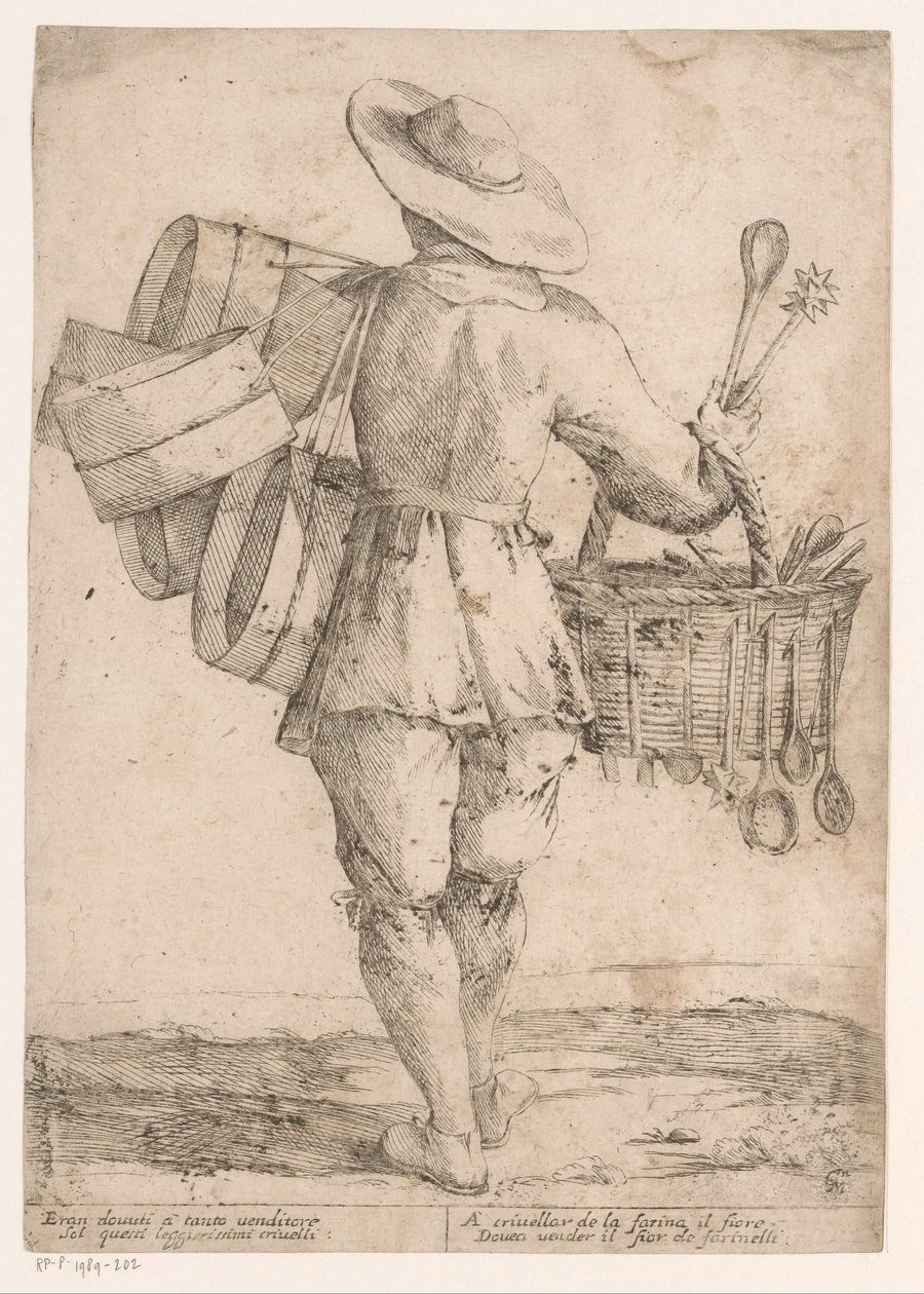 Seller of Kitchen Utensils by Giuseppe Maria Mitelli