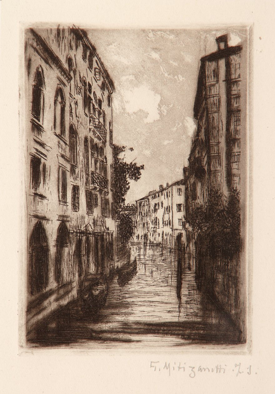 Venetian Canal by Giuseppe Miti Zanetti