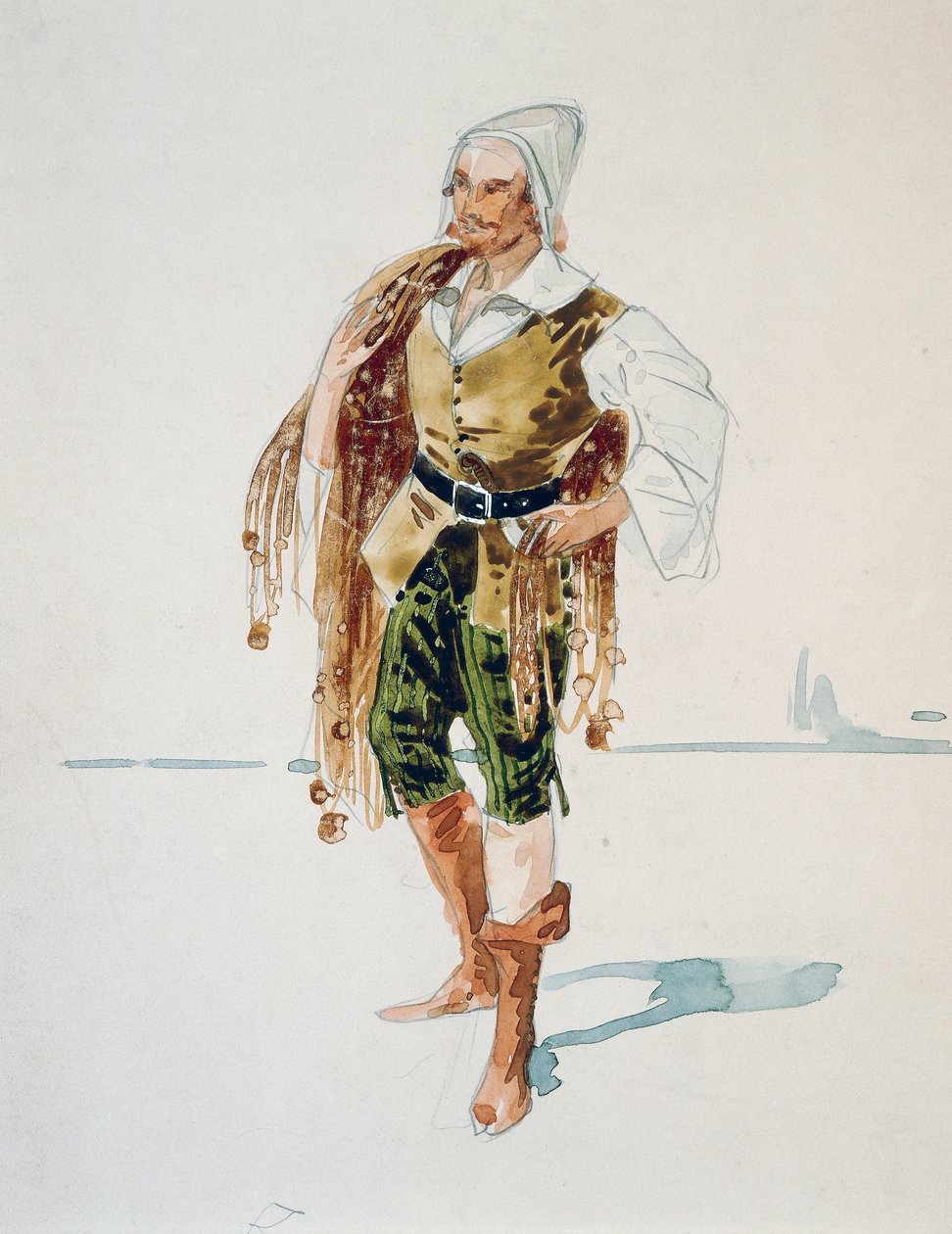 Costume for Barnabas in Act III of La Gioconda by Amilcare Ponchielli, sketch by Giuseppe Palanti by Giuseppe Palanti