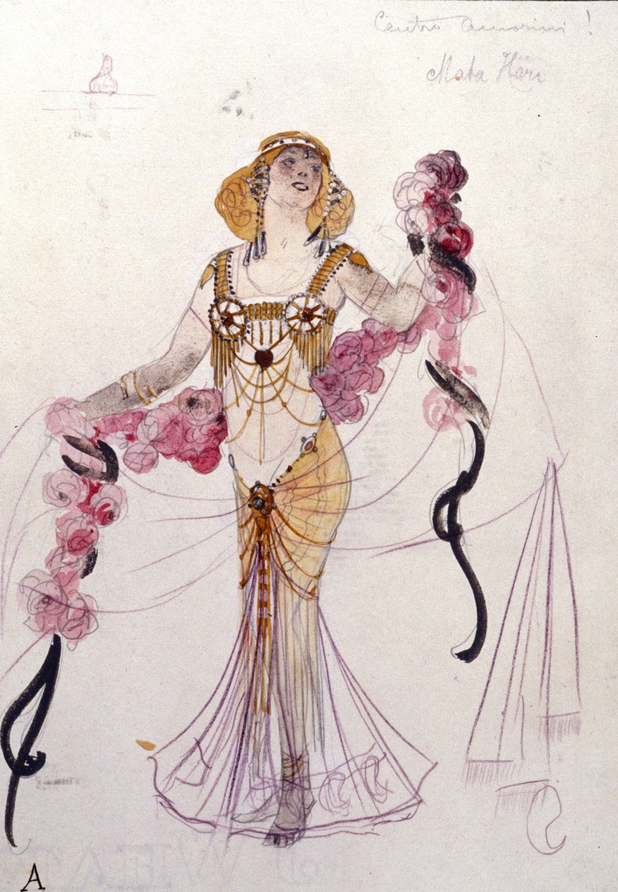 Mata Hari costume designed by Giuseppe Palanti in 1912 for the ball 