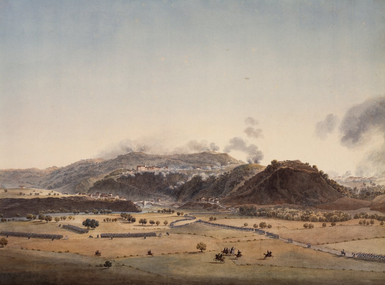 Battle of Dego, attack by Massena and Laharpe divisions, April 14 by Giuseppe Pietro Bagetti