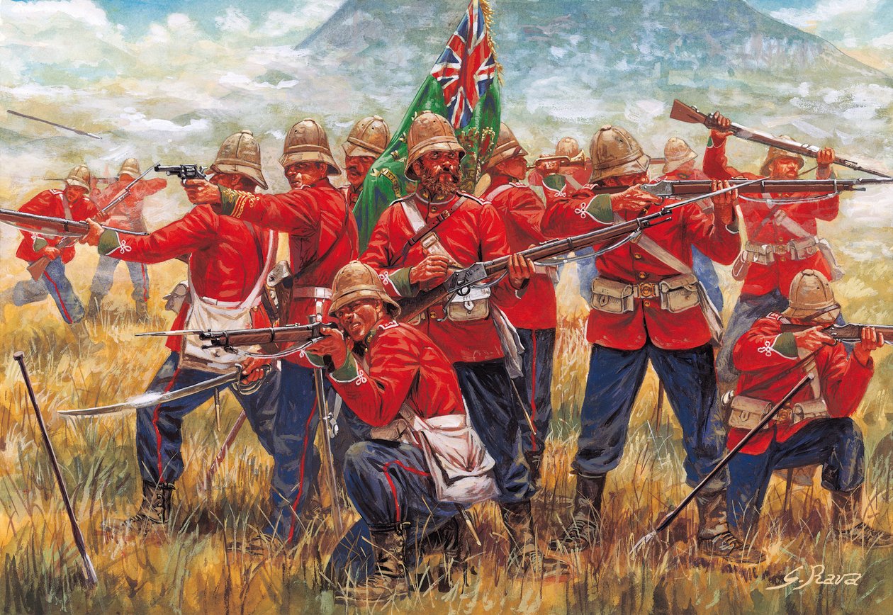 Soldiers of the British Empire at the Battle of Isandhlwana (Illustration) by Giuseppe Rava