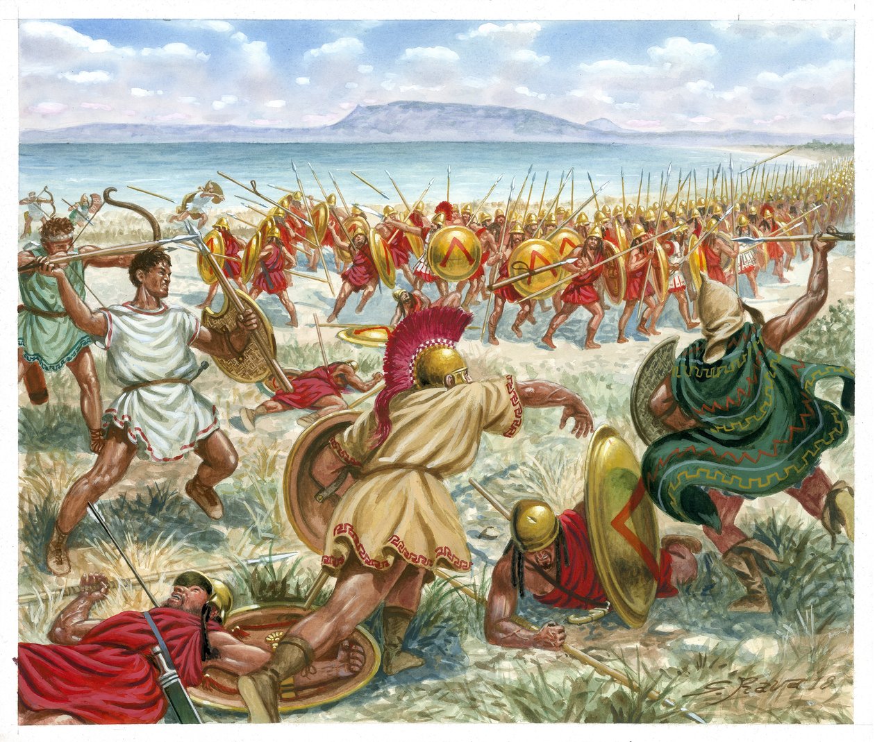 Battle of Lechaeum by Giuseppe Rava