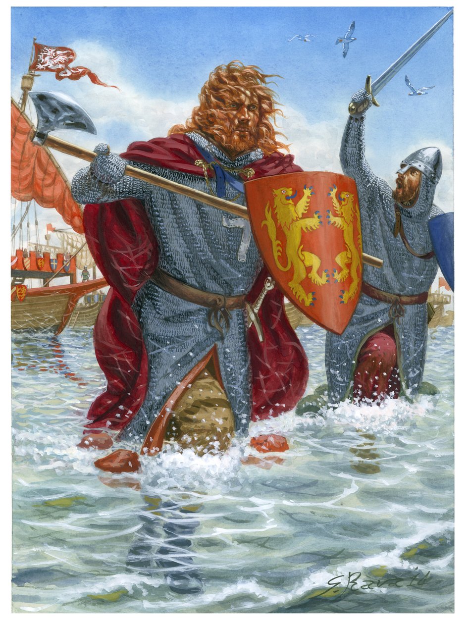 Third Crusade: Richard I of England, known as the Lionheart (1157-1199) assaulting Saint Jean d