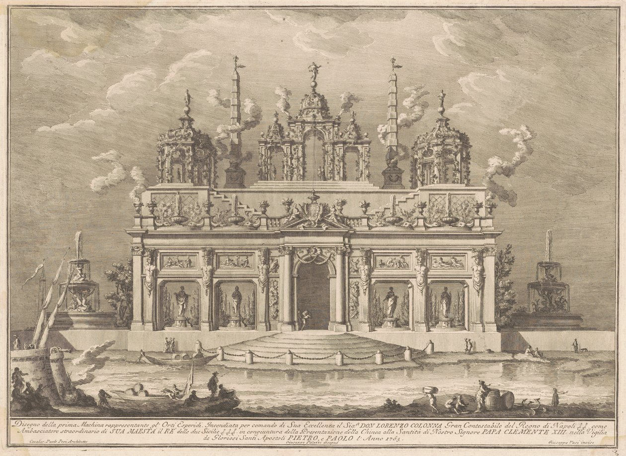 The Prima Macchina for the Chinea of 1765: The Garden of the Hesperides by Giuseppe Vasi, after Giuseppe Palazzi, after Paolo Posi
