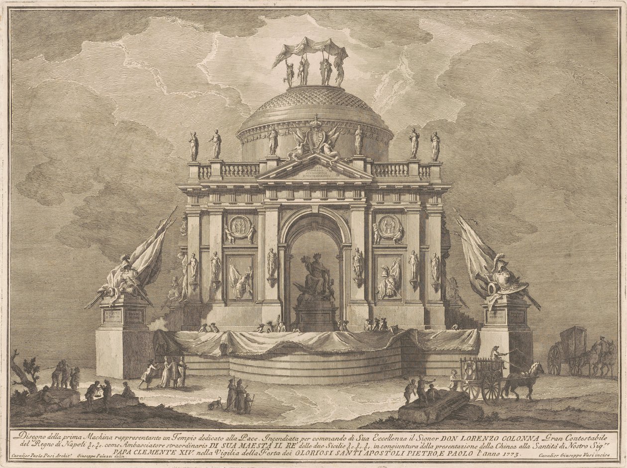 The Prima Macchina for the Chinea of 1773: The Temple of Peace by Giuseppe Vasi, after Giuseppe Palazzi, after Paolo Posi