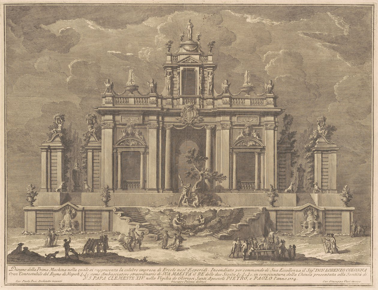 The Prima Macchina for the Chinea of 1774: Hercules and the Dragon in the Garden of the Hesperides by Giuseppe Vasi, after Giuseppe Palazzi, after Paolo Posi