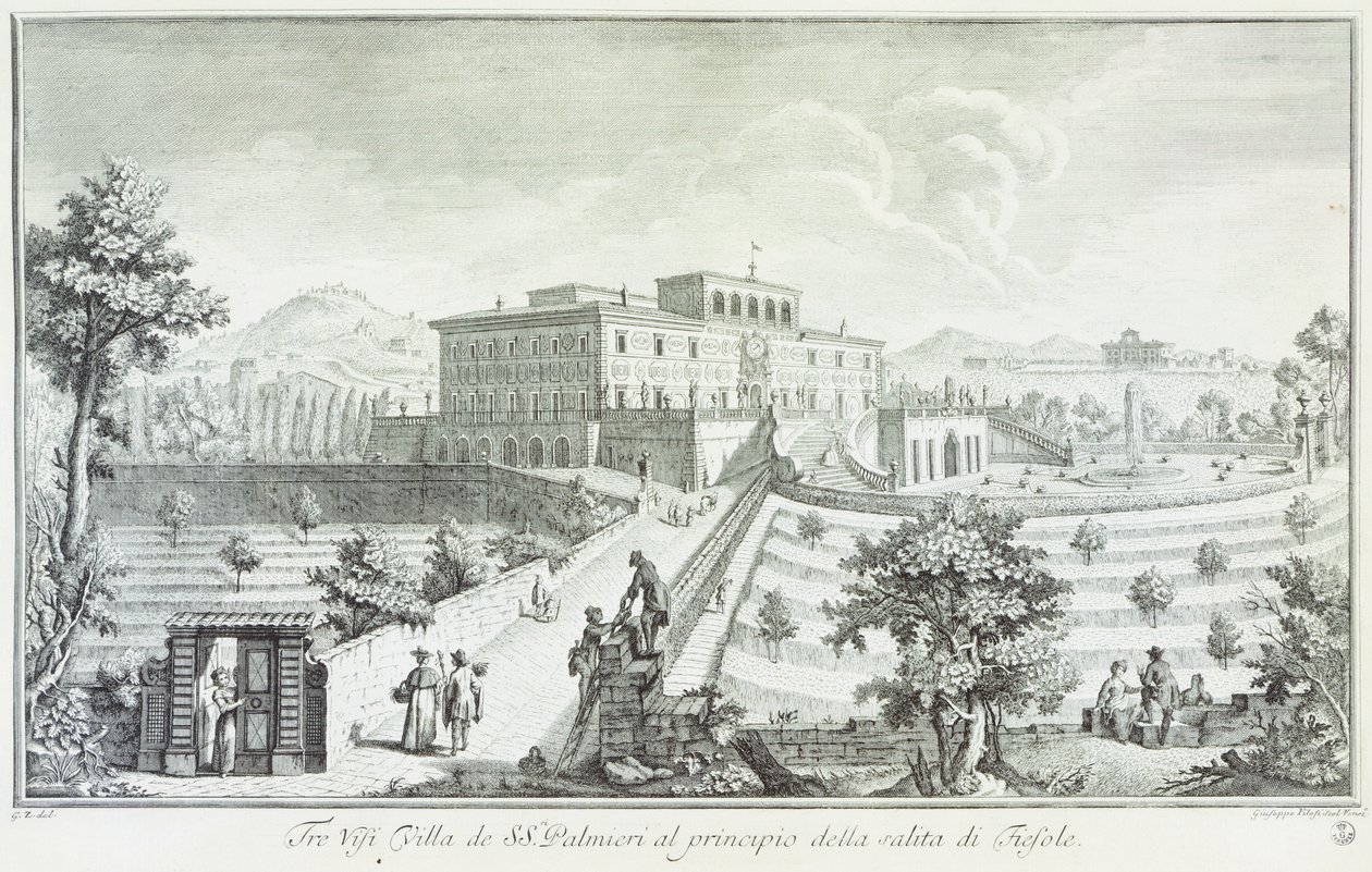 Villa Palmieri in Fiesole, by Giuseppe Zocchi by Giuseppe Zocchi