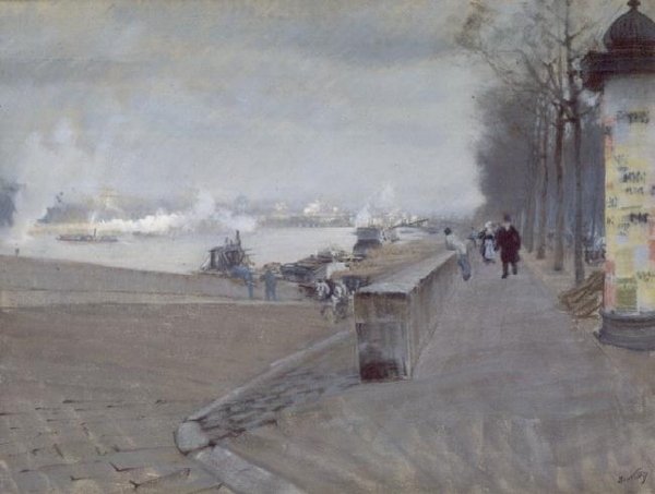 The Seine at Paris by Giuseppe de Nittis