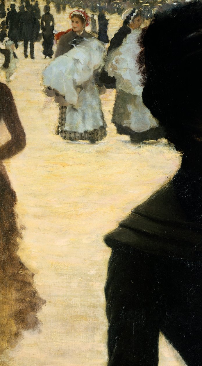Returning from the Bois de Boulogne, Lady with a Dog (detail) by Giuseppe or Joseph de Nittis