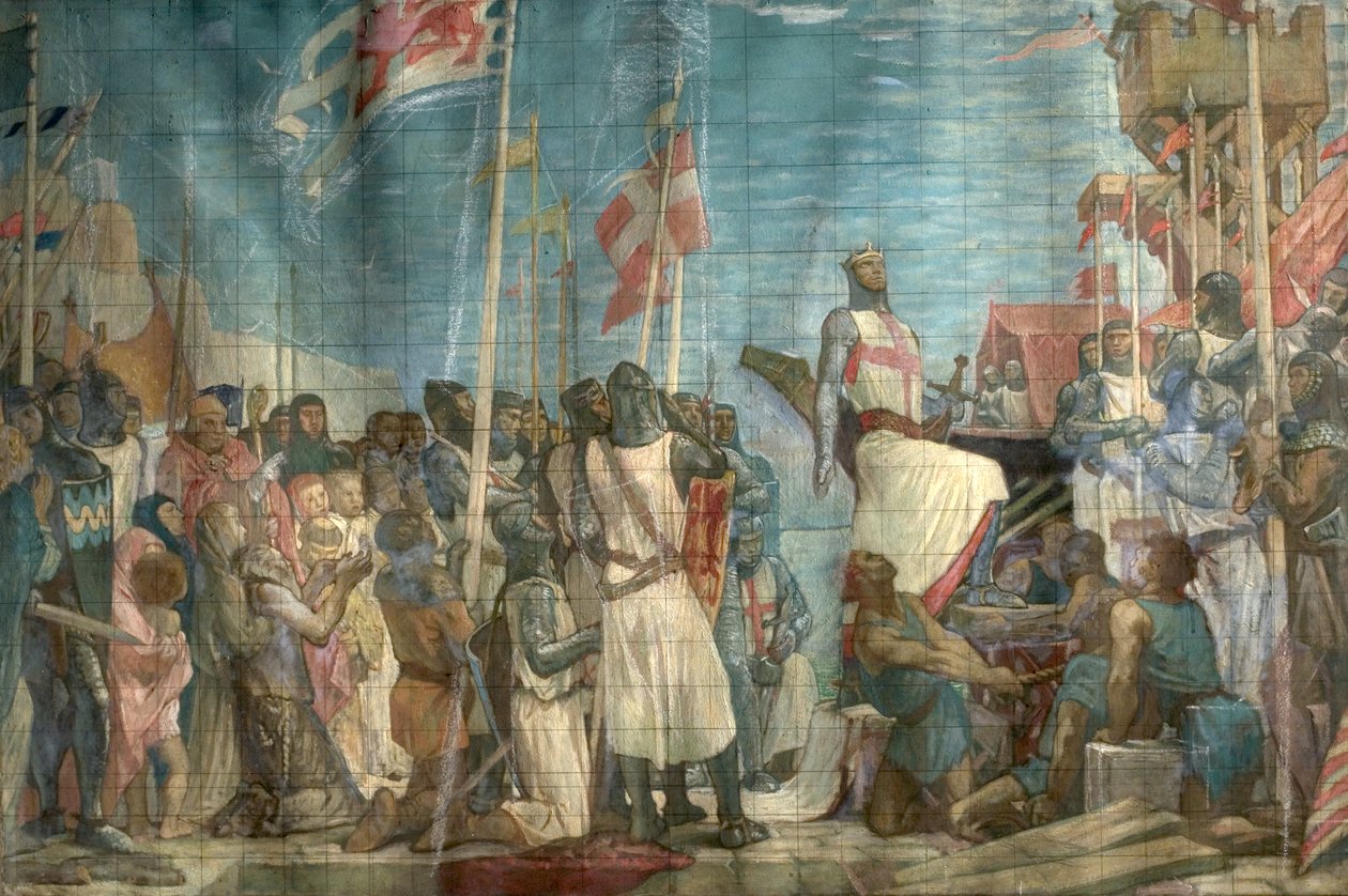 Richard the Lionheart Embarks on the Third Crusade by Glyn Warren Philpot