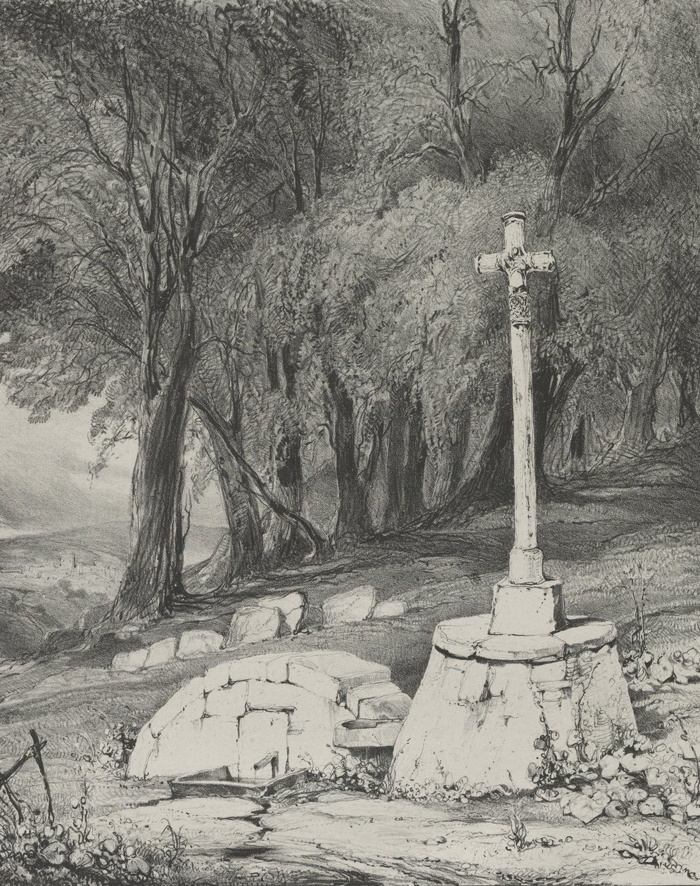Cross on the Road from Clermont to Royal by Godefroy Engelmann