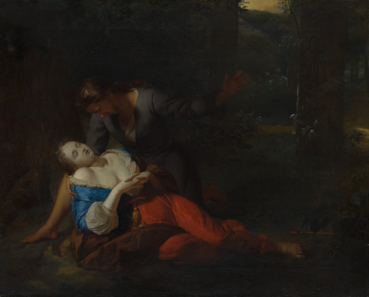 Cephalus and Procris by Godfried Schalcken: Fine art print