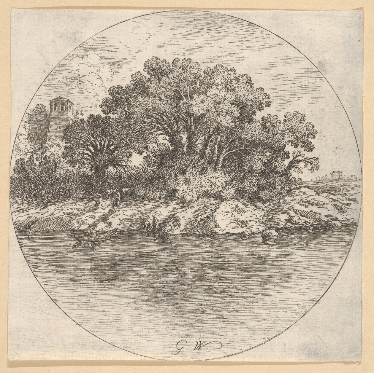Landscape with Trees by the Water by Goffredo Wals