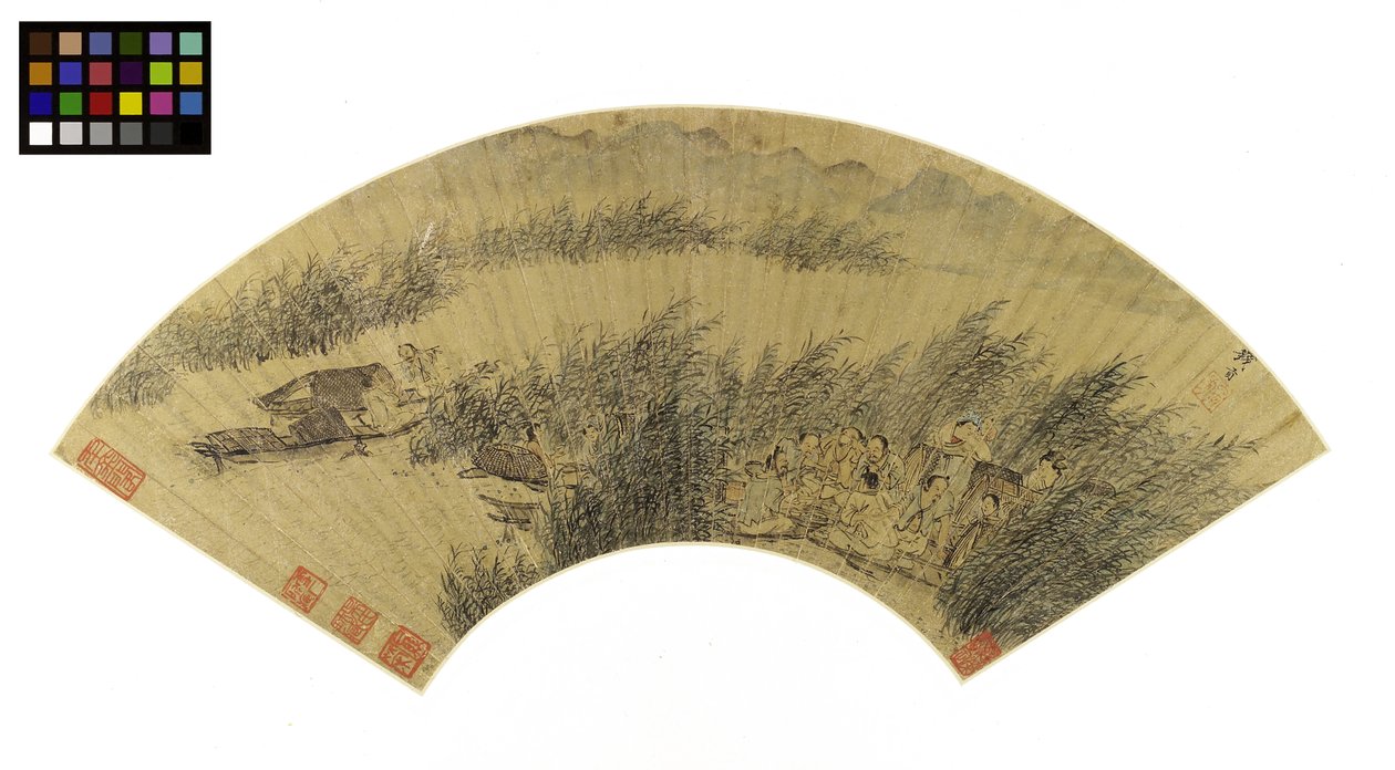 Fishermen in Boats, Reveling on the Edge of a River, late 16th-early 17th century by Gong Qian