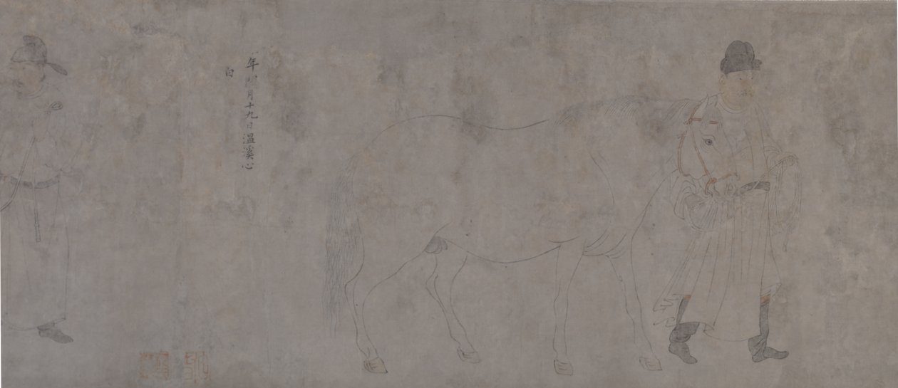 Five Tribute Horses (Detail) by Gonglin Li