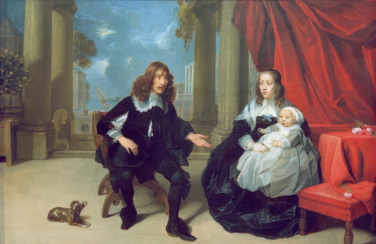 A Family on the Terrace by Gonzales Coques