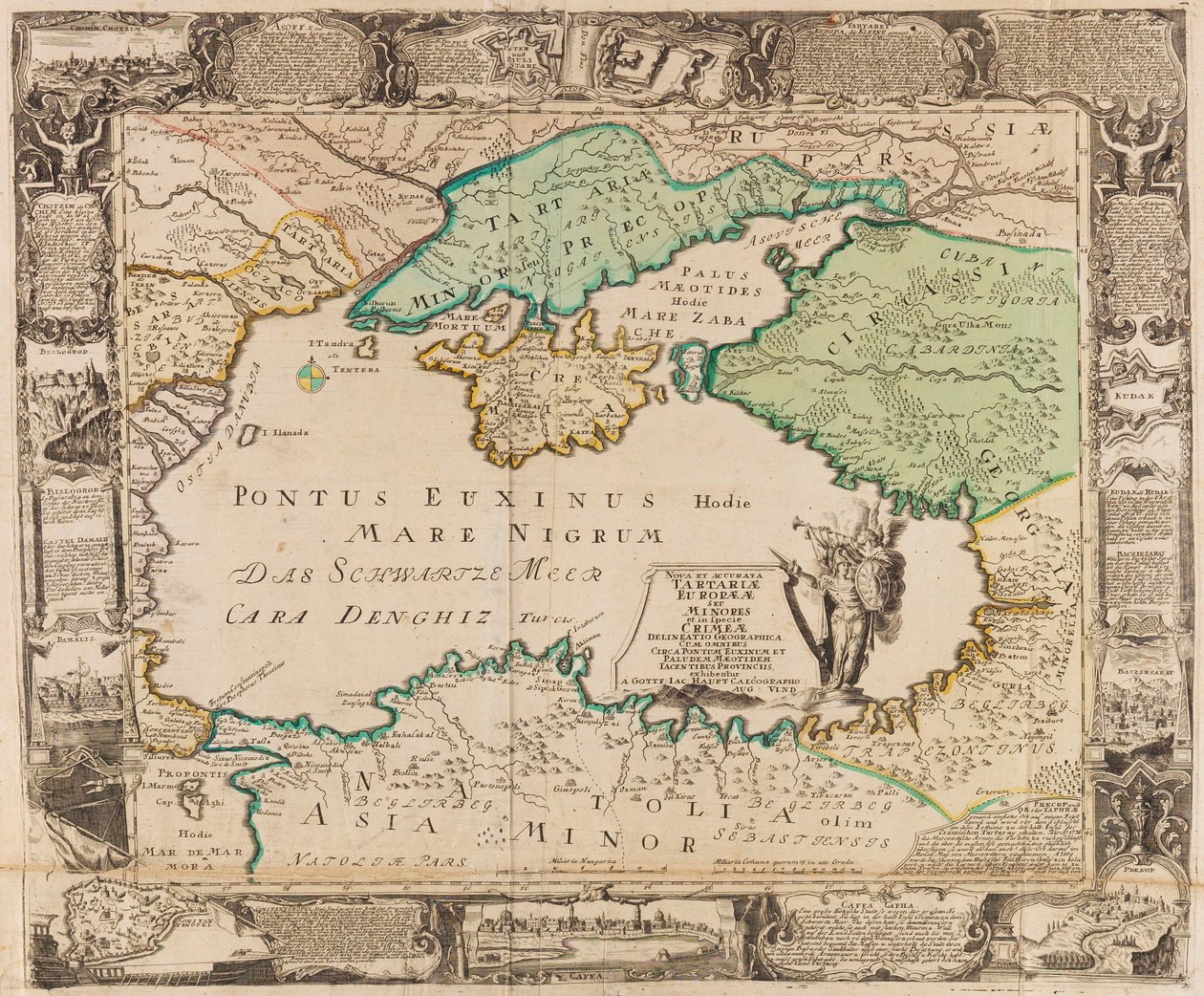 Map of the Black Sea and the Crimea by Gottfried Jacob Haupt