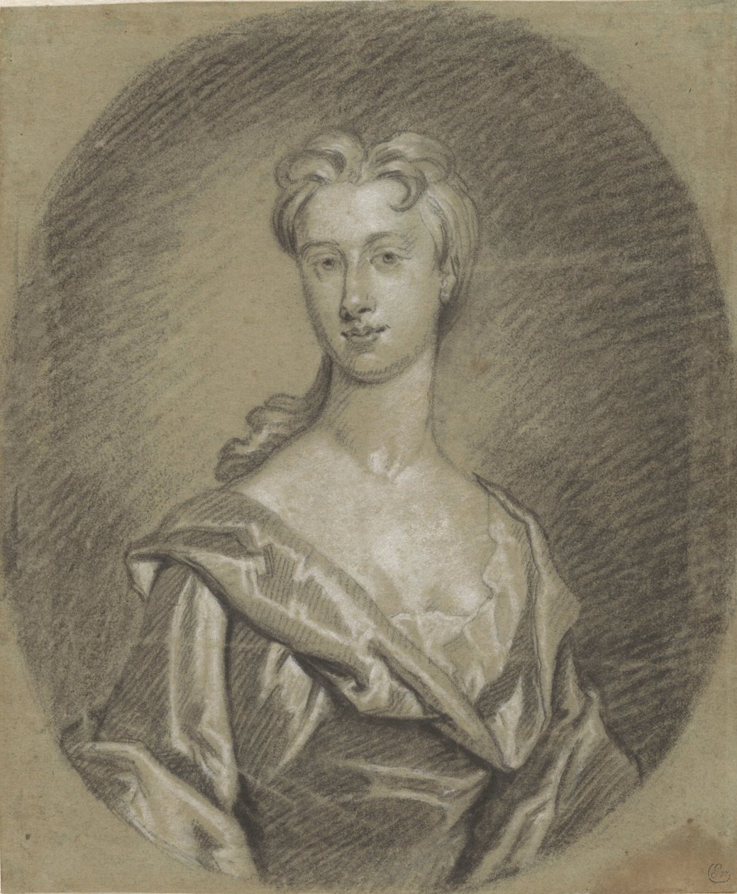 Portrait of a Lady, Bust, in Oval by Gottfried Kneller