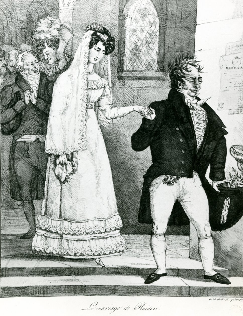 The Marriage of Convenience, 1822 by Gottfried or Godefroy Engelmann