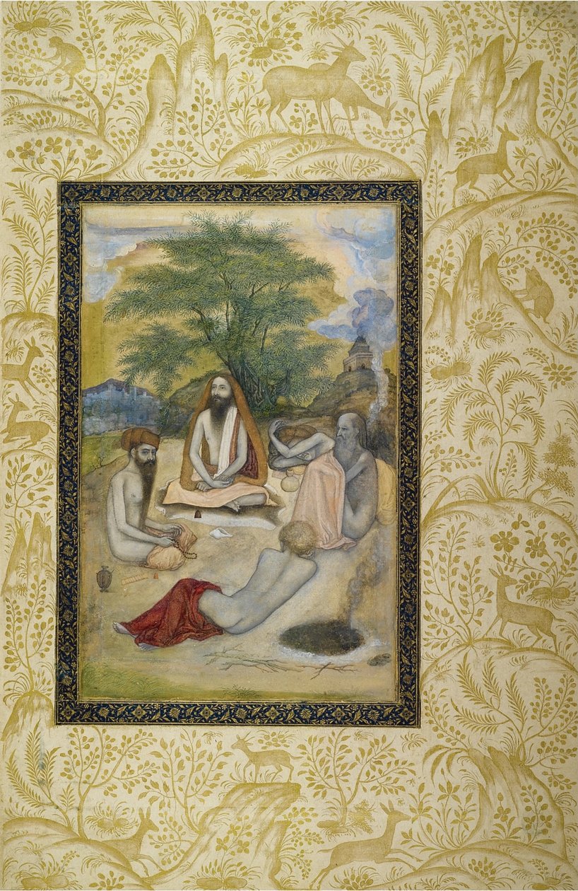 Five Holy Men, A Leaf From the St. Petersburg Album by Govardhan