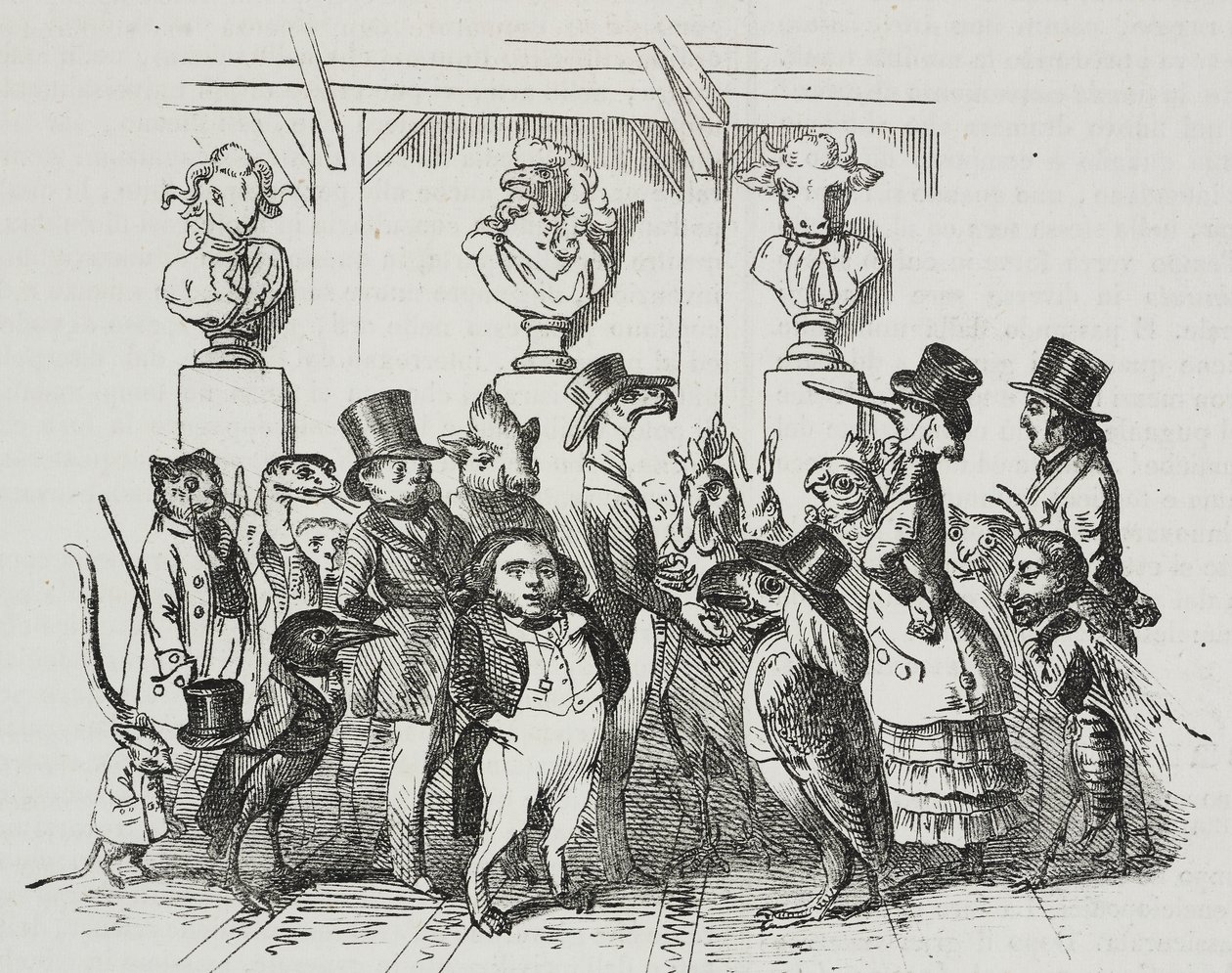 Exit from theater by Grandville