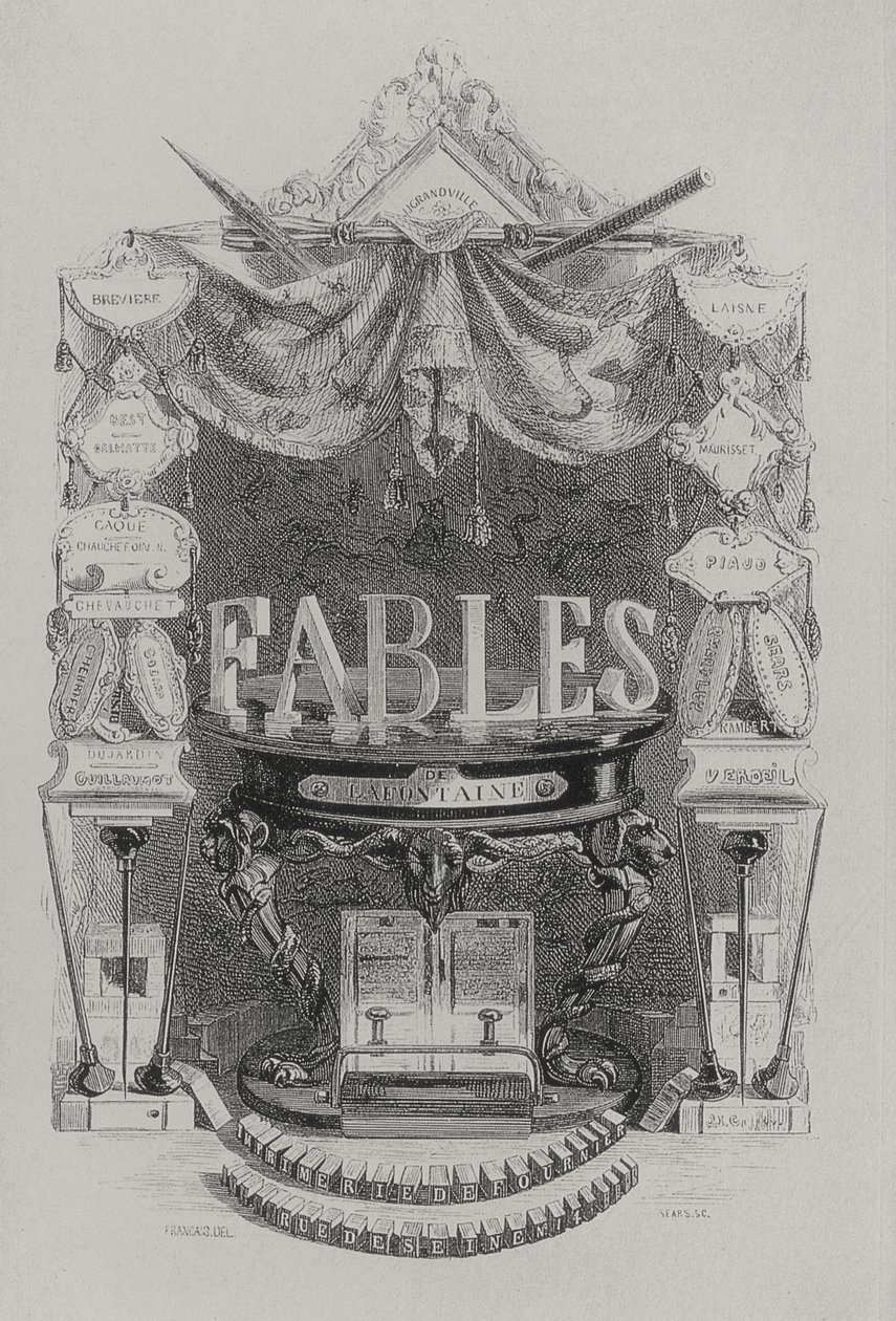 Fables de de las Fountaine titlepage by Grandville