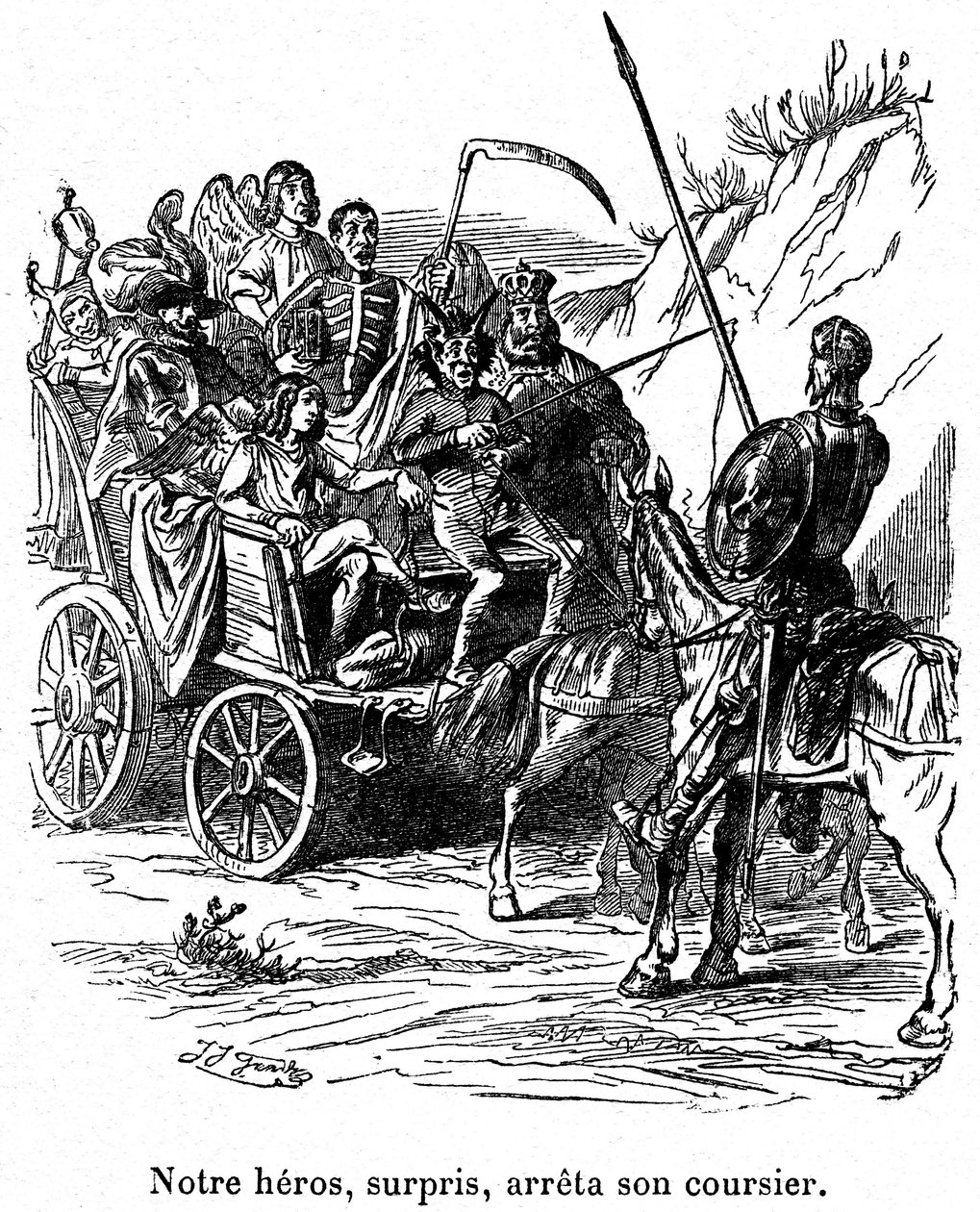 Illustration of the adventures of Don Quixote written by Cervantes by Grandville (1803 47)