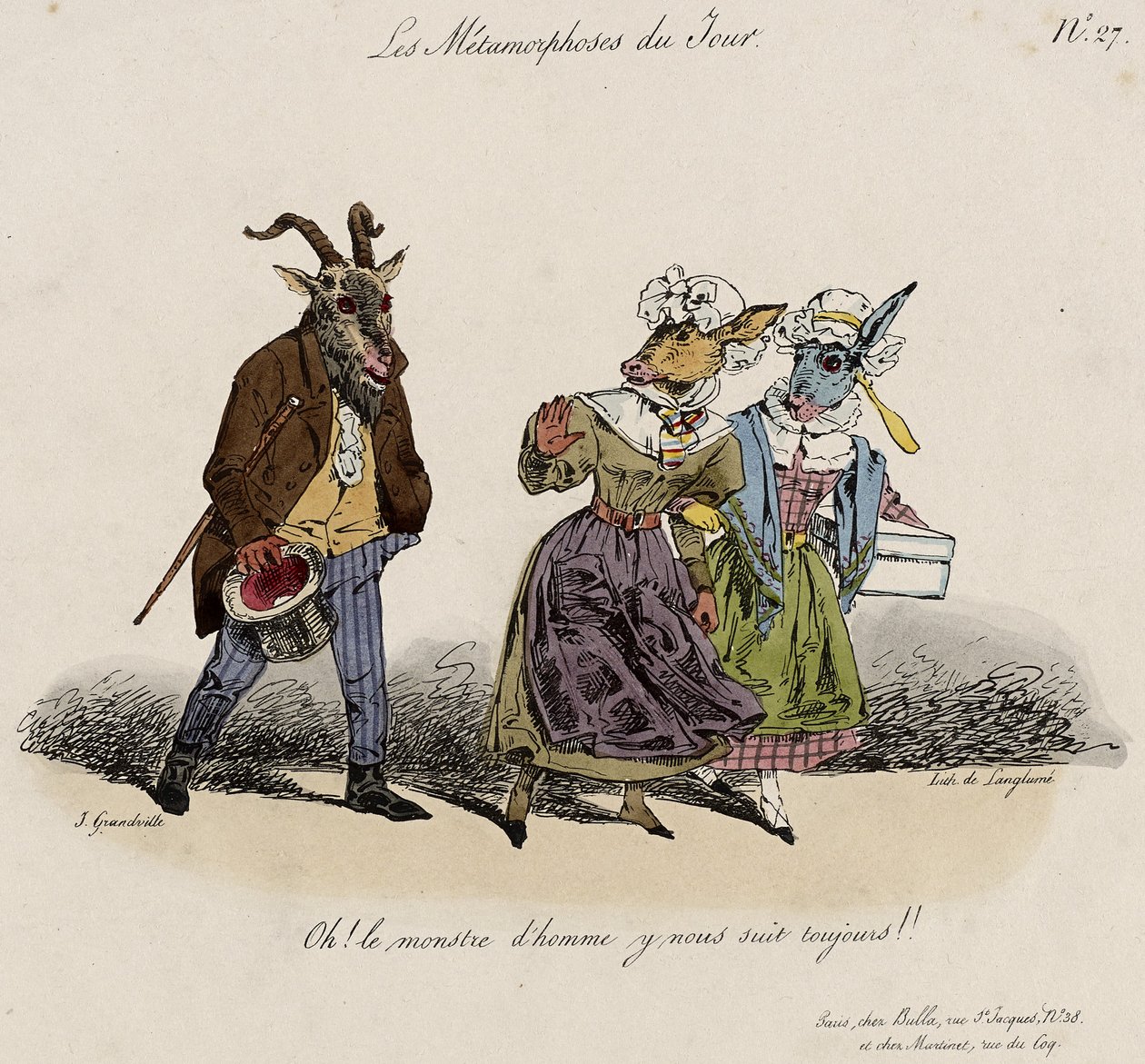 Les Metamorphoses du Jour, No. 27 by Grandville