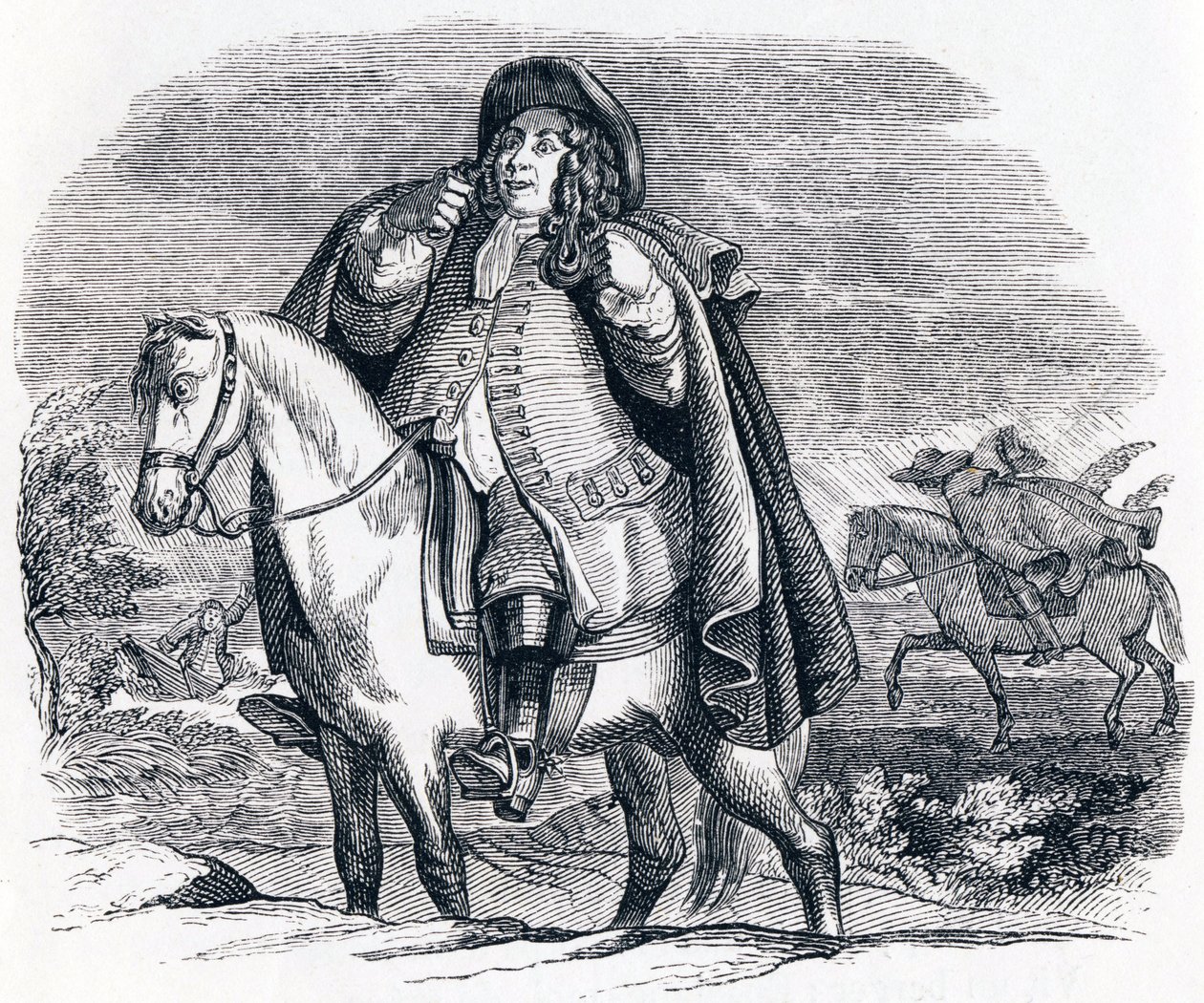 Phoebus and Boreas - Fables by La Fontaine by Grandville