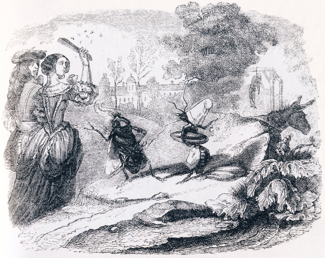The Fly and the Ant - Fables by La Fontaine by Grandville