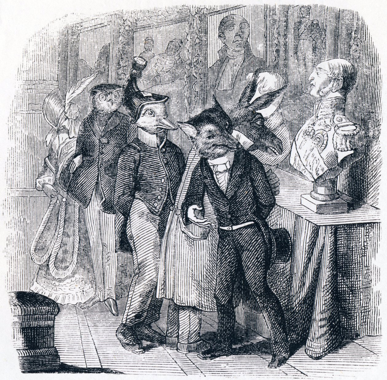 The Fox and the Bust - Fables by La Fontaine by Grandville