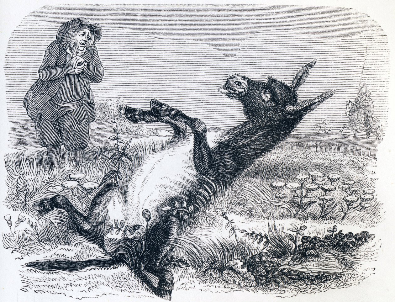 The old man and the fox - Fables by La Fontaine by Grandville