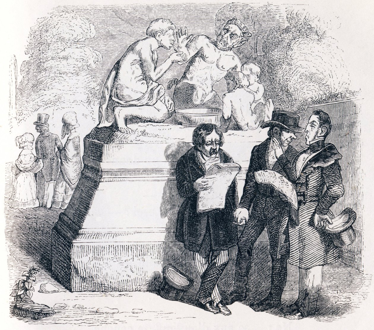 The Satyr and the Passerby - Fables by La Fontaine by Grandville