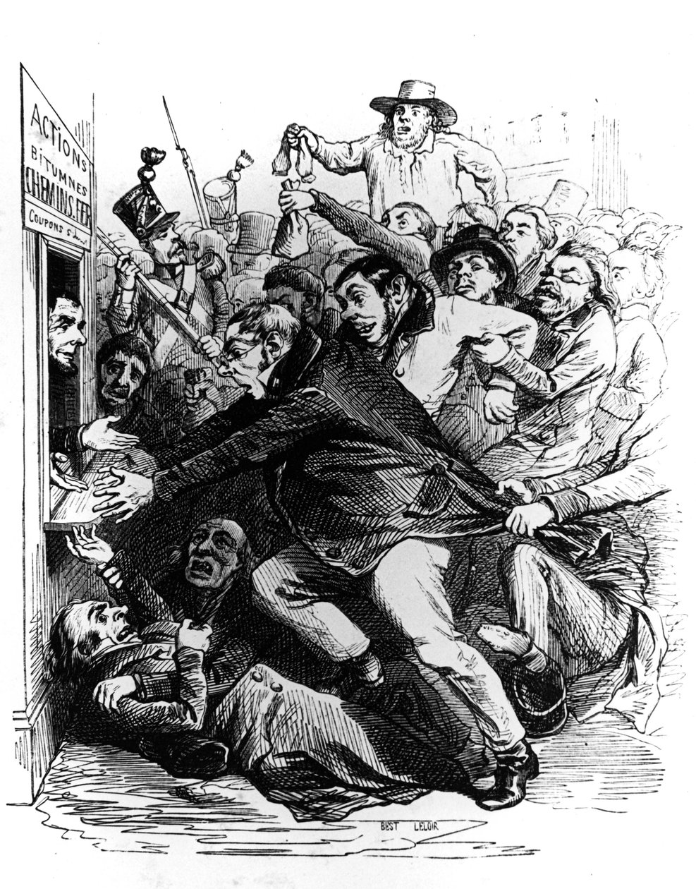 The shareholders (engraving after drawing by Jean Ignace Isidore) by Grandville (1803 47)