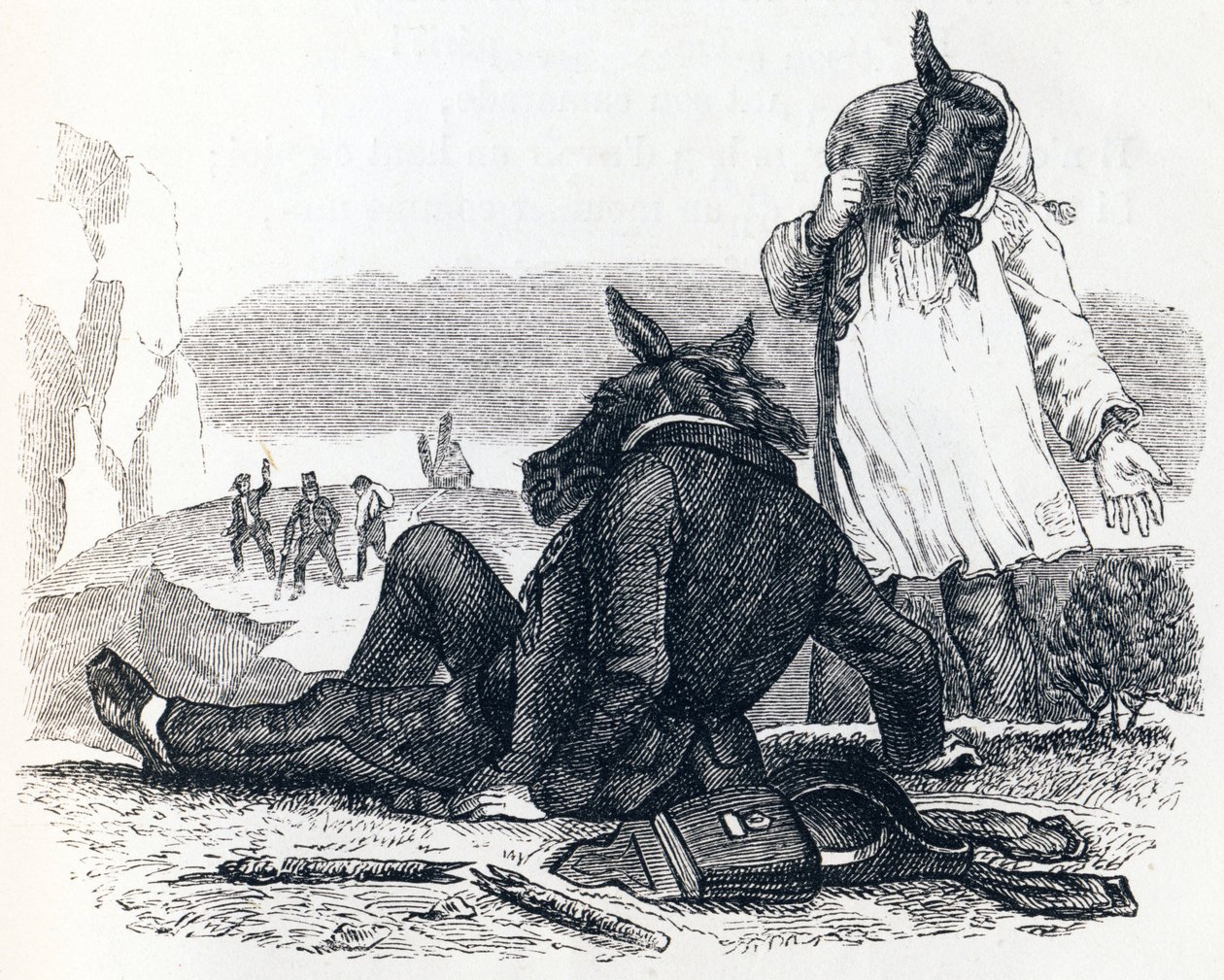 The Two Mules - Fables by La Fontaine by Grandville