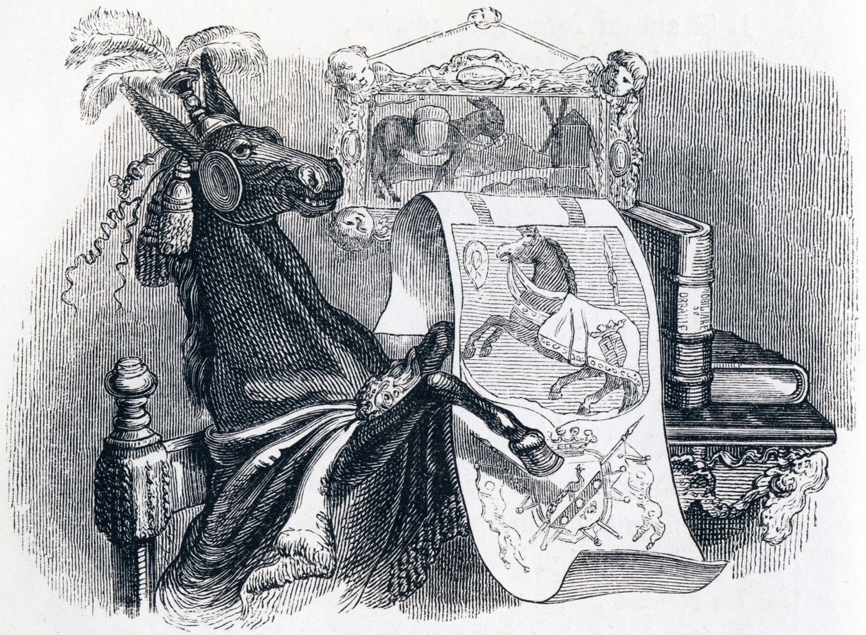 The Mule Boasting About His Genealogy - Fables by La Fontaine by Grandville